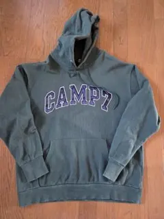 CAMP7 ダークグリーン フード付きパーカー