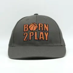 美品 BORN 2PLAY バスケ 刺繍 メッセージ キャップ カーキ