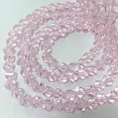 bk534/new！ガラスビーズ◇多面カット　クリアピンク　2連