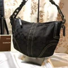 コーチ ショルダーバッグ ワンショルダー ブラック キャンバス 6267