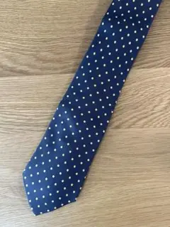 ネイビー ドット柄 シルクネクタイ