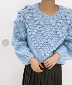 【OSKER/オスカー】EDIT.FOR LULU別注 ポンポンニット