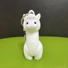 ホワイトアルパカキーホルダー 約8cm 3Dプリント