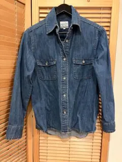 ダークブルー デニムシャツ サイズ36 ブラウス　デニム　インディゴ