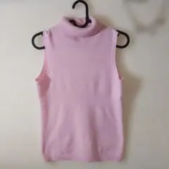 ⑨コムサイズム　ノースリーブタートルネック　【М】ピンク