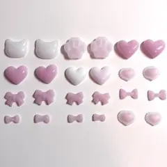 量産型 ネイルパーツ 地雷系 デコレーションパーリボン 猫 肉球 ピンク ハート