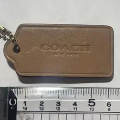 COACH レザー　バッグチャーム　チャーム　キーホルダー　ベージュ