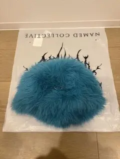 青色ファー丸型ハット