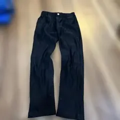 黒 フレアパンツ ゴムウエスト