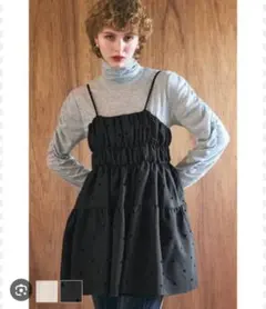 coca フロッキードットキャミチュニック