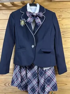 子供 卒業式スーツ3点セット ギンガムチェック 150cm