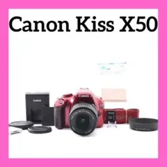 CanonKiss X50✨RED✨希少カラー✨一眼レフデビューに✨スマホ転送 CanonKiss X50✨RED✨希少カラー✨一眼レフデビューに✨スマホ転送