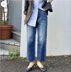 DEEPBLUE 甘織デニムボーイフレンドアンクル丈パンツ