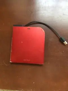 BUFFALO USB接続 DVDドライブ レッド　ジャンク品