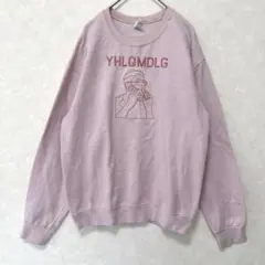 ジャージーズ スウェット S ピンク 刺繍 バッドバニー 古着 トレーナー 長袖のサムネイル
