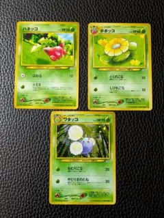 ポケモンカード 旧裏面 ワタッコ ポポッコ ハネッコ 4枚渦巻きホロ
