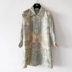 FOXEY フォクシー /シルク100% ペイズリー ワンピース ロング シャツ