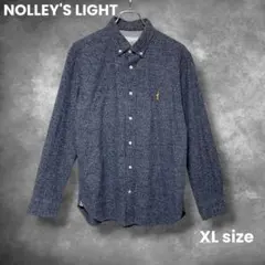 NOLLEY'S LIGHTオリジナルファブリック使用クマ刺繍ボタウンダウンネルのサムネイル