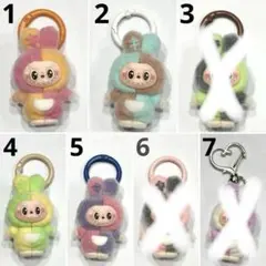 SALE【１個】Labubu ラブブ ふわふわ フロッキー キーホルダー