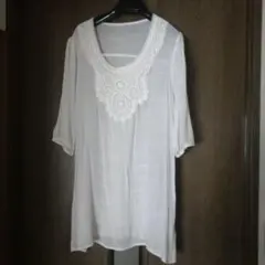 エスプリミュール白5分袖チュニック