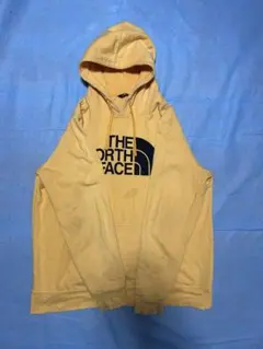 THE NORTH FACE　パーカー　長袖　イエロー　ロゴ　プリント　裏起毛