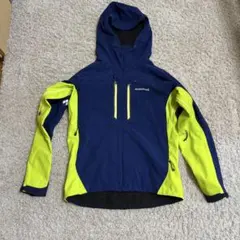 mont bell - ⭐美品　裏起毛　防風　パウダーシェッド パーカ Men&#39;s　S ネイビーイエロー ⭐美品 裏起毛 防風 パウダーシェッド パーカ Men's S ネイビー