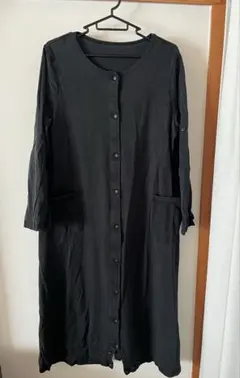 【中古】ベルメゾン　L〜LLマタニティパジャマ　ワンピース　長袖　黒