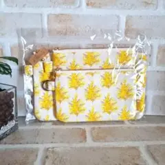 イエロー花柄 ミモザ　マルチケース