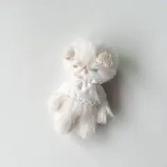 バニラ　おれ耳　猫　ぬいぐるみ　ハンドメイド　作家　アートドール　テディベア　aのサムネイル