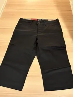 ブラックレーベル　黒色ショートパンツ チェック柄裾デザイン　サイズ73