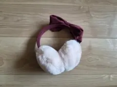 リボン付きファー耳あて