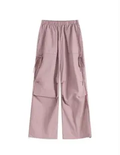 ピンク カーゴパンツ ワイドパンツ