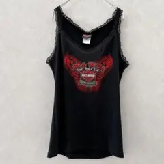ハーレーダビッドソン キャミソール レース ロゴ XXL 黒 綿 S〜M相当のサムネイル