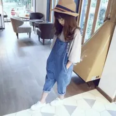 【美品】キッズ　デニムサロペット オーバーオール 120 110 100 春服