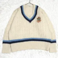 マ*ん様 VELSUN クリケット セーター ウール ニット チルデンセーター英