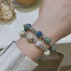 民族風 × 蝴蝶モチーフ 陶瓷ビーズブレスレット