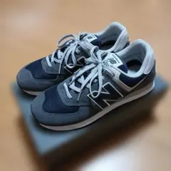 New Balance ML574 グレー/ネイビー スニーカー