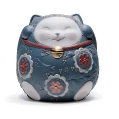 美品☆リヤドロ 招き猫 金運 幸運 開運 良縁 商売繁盛 縁起物 LLADRO