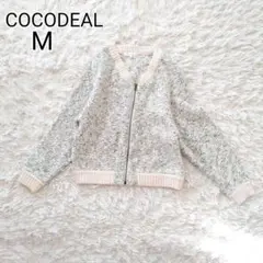 ★美品【M】ココディール　ニットブルゾン　ラウンドネックカーディガン　ショート丈