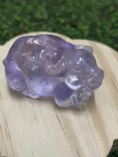 中国美術 古玩 天然石 紫水晶 卯兔 うさぎ 彫刻置物 アンティーク小物