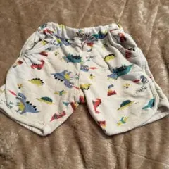 恐竜柄 ハーフパンツ ホワイト