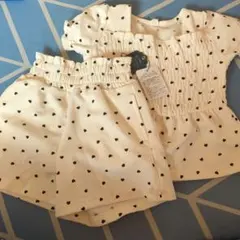 Cottoli ハートハニカムドット　セットアップ　半袖　パンツ