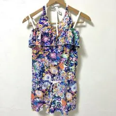 水着 ビキニ 花柄 3点セット 体型カバー レディース M