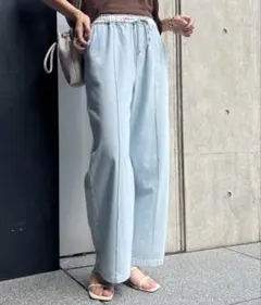 アンダール Ice Tencel デニムワイドパンツ ロング - メルカリ