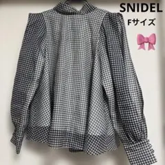 snidel スナイデル　オーガンシースルーブラウス　千鳥柄