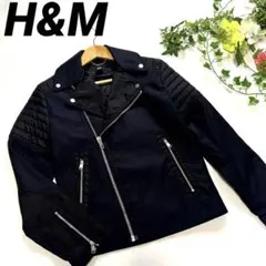 H&M ナイロン バイカラー ライダース ジャケット