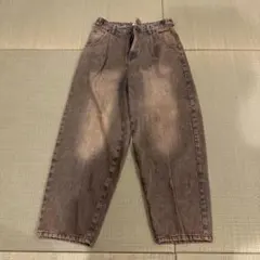 ブラウン 9090 ワイドパンツ ハイウエスト