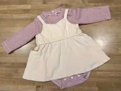 プティマイン 80 ロンパース セットアップ　ミリタリージャンスカセット