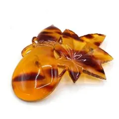 【本べっ甲】アンティーク 帯留め 瓢箪・紅葉 彫刻 5.3cm 4g T12
