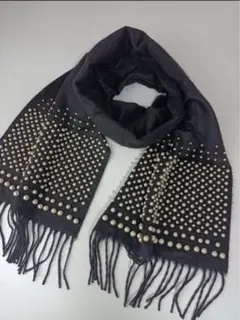 VALENTINO ヴァレンティノ　シルク　カシミヤマフラー　パール　ストール